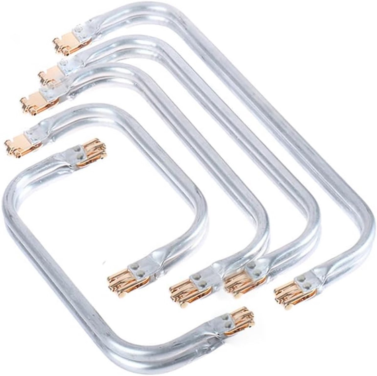 2PCS Metalen Frame Portemonnee Doctor Aluminium Handvat Accessoires Voor Vrouwen Handtas Tas Maken Koppeling Tas Onderdelen (2PCS-6,3 ",Licht Goud)