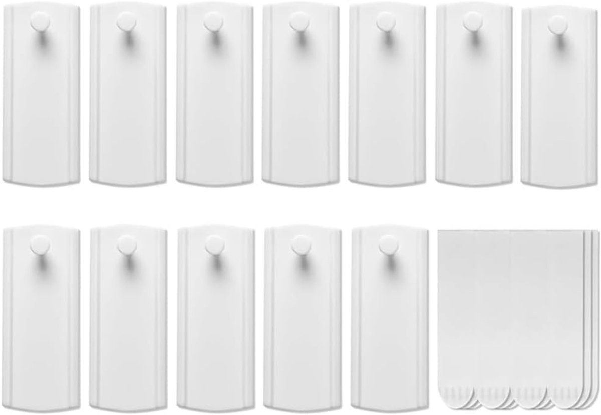 12 stuks universele ophanghaken, zelfklevend, grote afneembare plakstrips, hangers voor foto's, hangers zonder boren, haken zonder beschadiging, voor foto's, posters, foto's (wit)