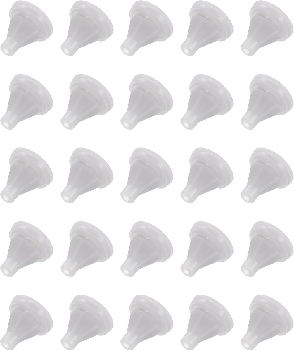 Sourcing map 25 stuks douchekop, vervangende sproeiers, siliconen sproeiers, ronde nippel, douchekop, reparatieonderdelen, geschikt voor gatdiameter 4 mm, lichtgrijs