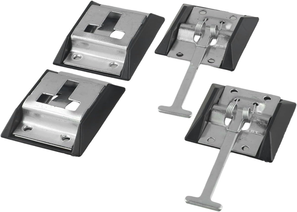 Deurvergrendelingen, 2 stuks, met haak en veer, voor camper, caravan, vrachtwagens, veilige deurvangst, gegalvaniseerd staal en ijzeren constructie (gegalvaniseerd ijzer)
