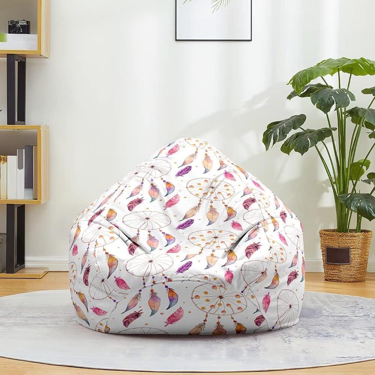 Zitzakhoes - Luie bank - Ontspannen zitten - Met speelgoedopslag - 70x80cm - Paarse veer