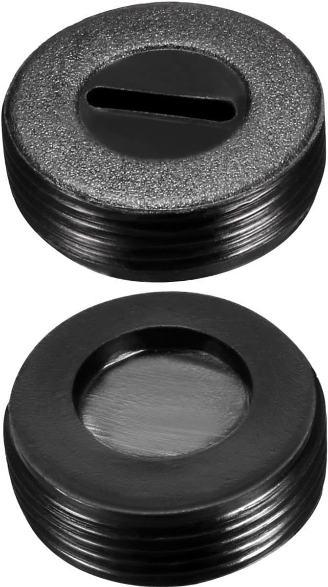 sourcing map 2 stuks koolborstelhouderdoppen 18 mm Od 9 mm Id 6,3 mm dikke motorborstelafdekking kunststof fitting schroefdraad zwart