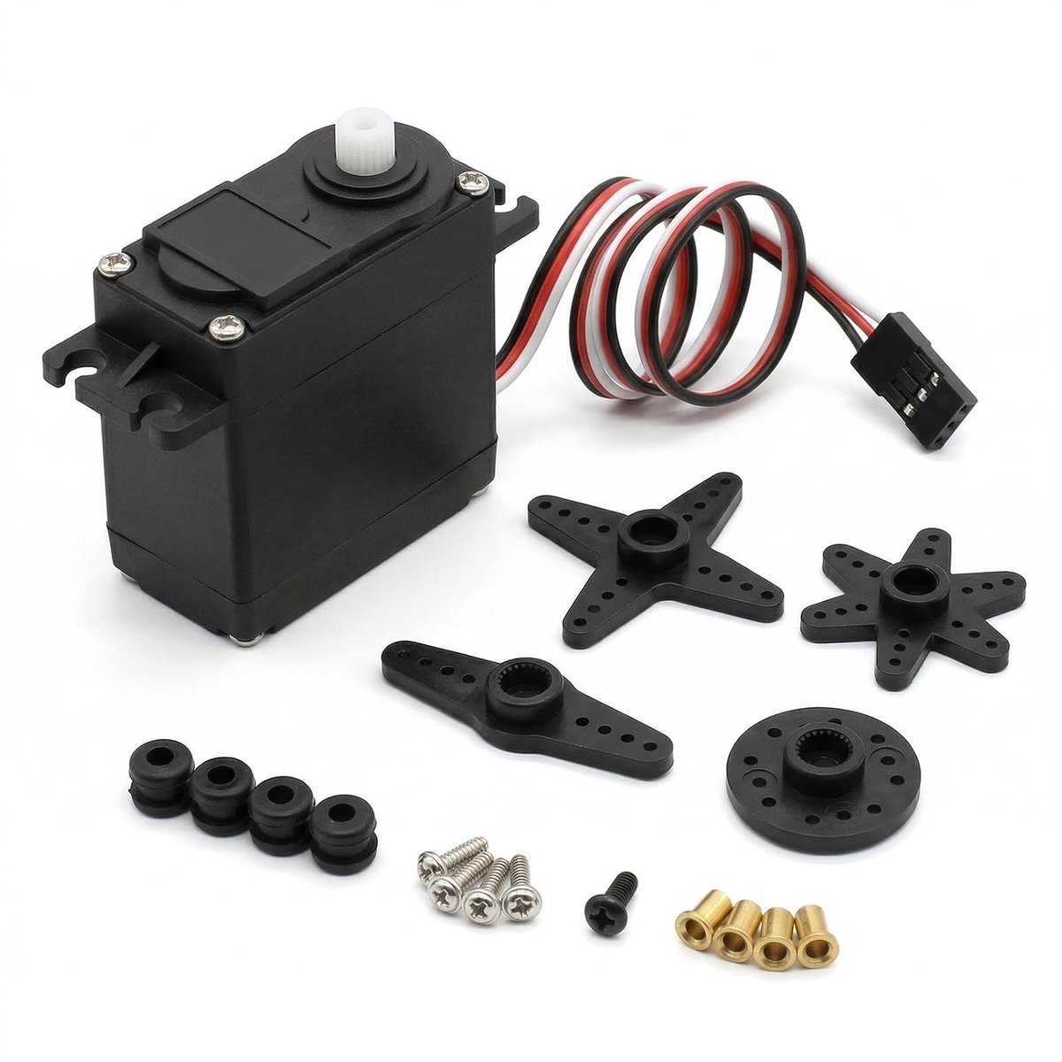 servomotor, nauwkeurige nulstand, zonder trillingen, servomotor, 4,1 kg, hoog koppel, RC modelbouw, motor voor vliegtuig, boot, auto, reserveonderdeel compatibel met Arduino-besturing, 4,8 V-6 V