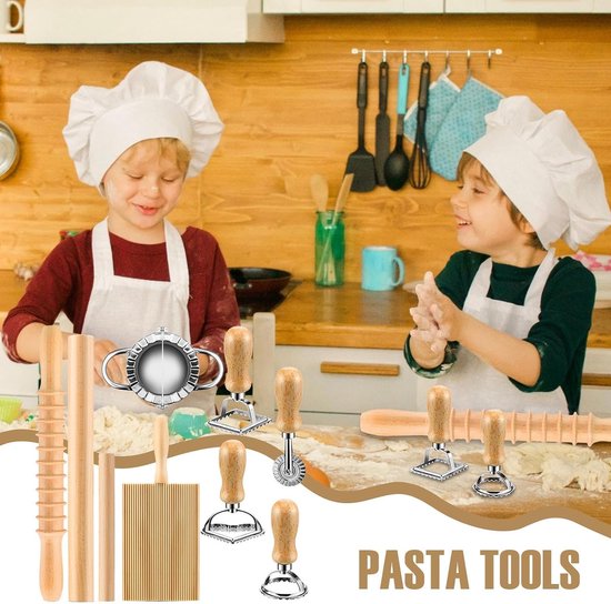 Pastamaker Set - Deegroller Knoedelmaker - Zelfgemaakte Pasta Maken - 9-delige Keukengereedschappen - 36 x 21 x 6 cm van Pastamaker — afbeelding 5