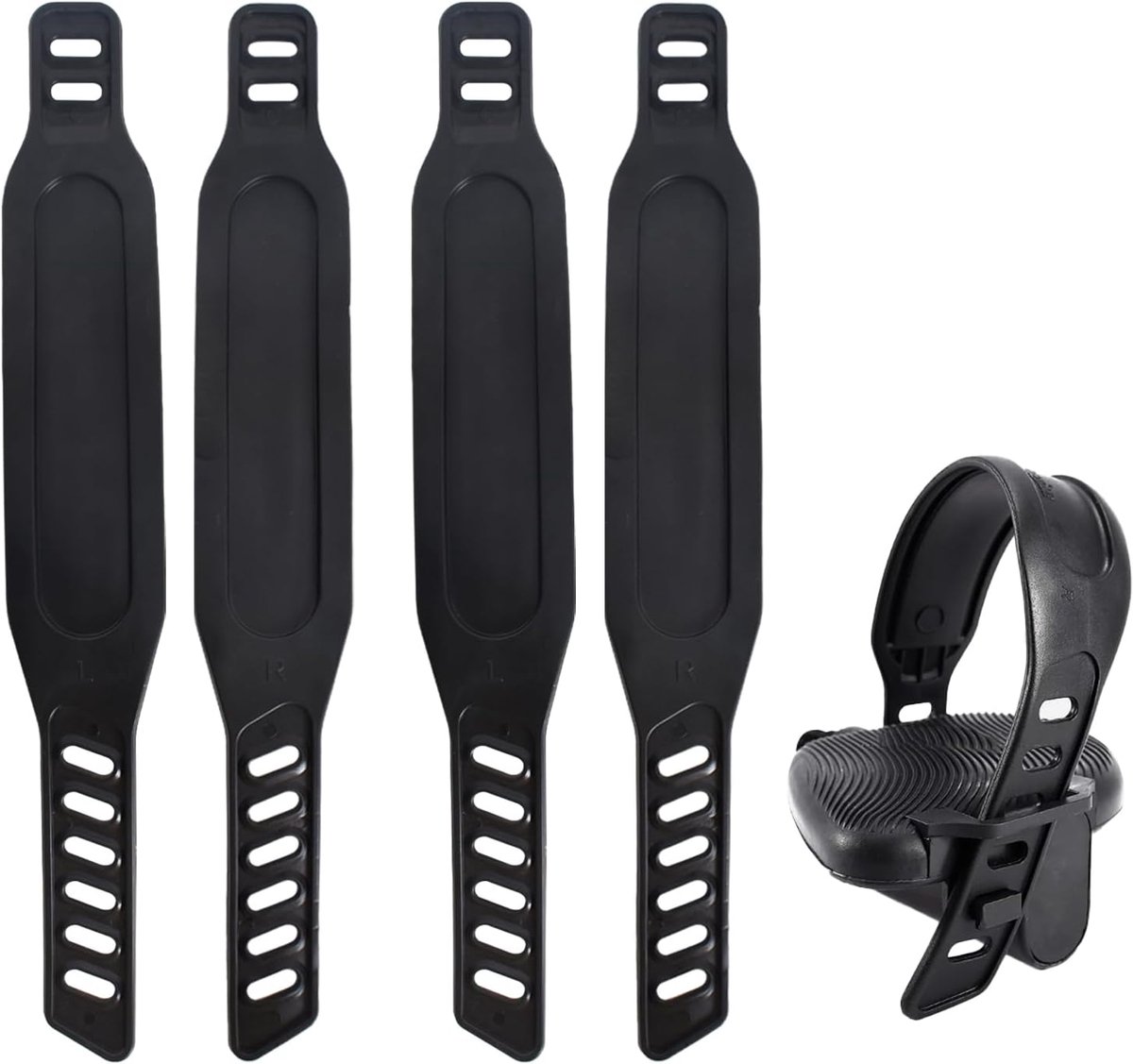 4 stuks universele pedaal en verstelbaar, van rubber, pedaalriemen voor fietsen, pedalen, hometrainer, fitnessstudio, oefening, fiets