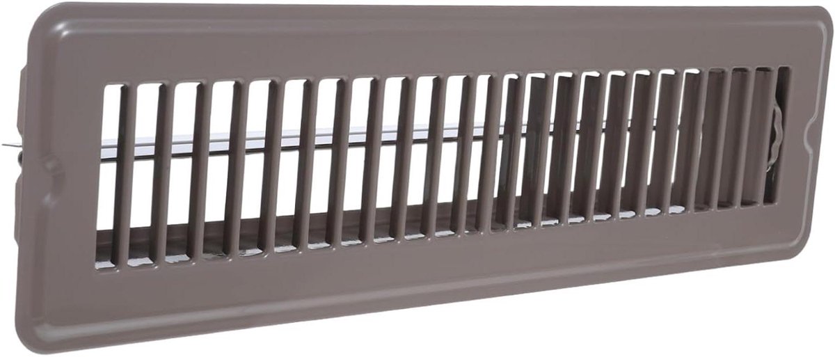 Metalen Vloerrooster - Ventilatierooster Vloer - Efficiënte Ventilatie - Beloopbaar Instelbaar - 34.2 x 9.5 cm - Donkerbruin