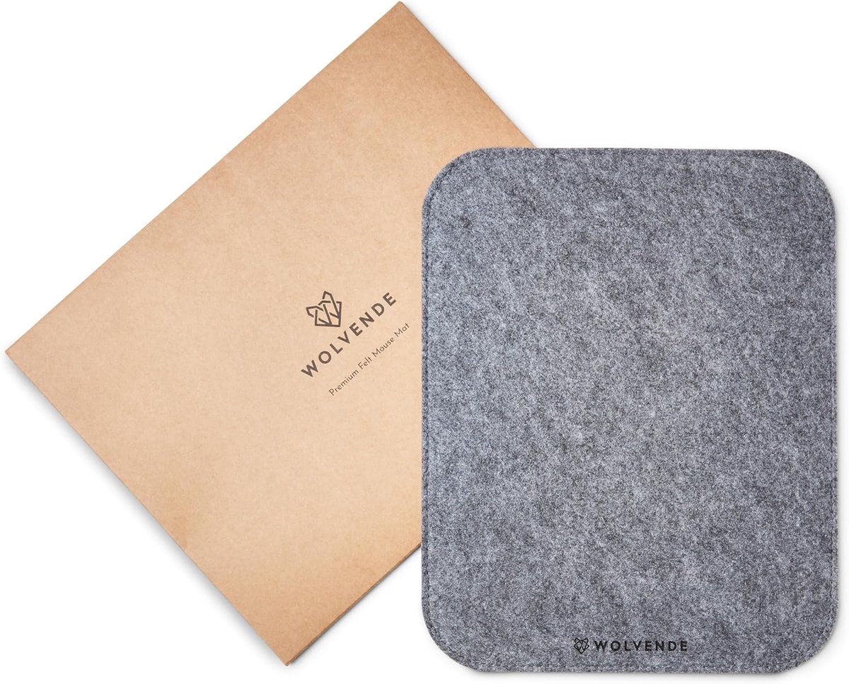 vilten muismat | 22 cm x 28 cm | slanke muismat | antislip gaming thuis/kantoor (middengrijs)