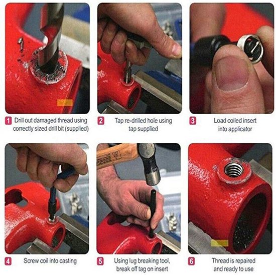 M4 Kits Transparant Plastic 25-delige Draadreparatie-inzetset M4 met Transparante Plastic Doos voor Verwerkingsmachines — afbeelding 5