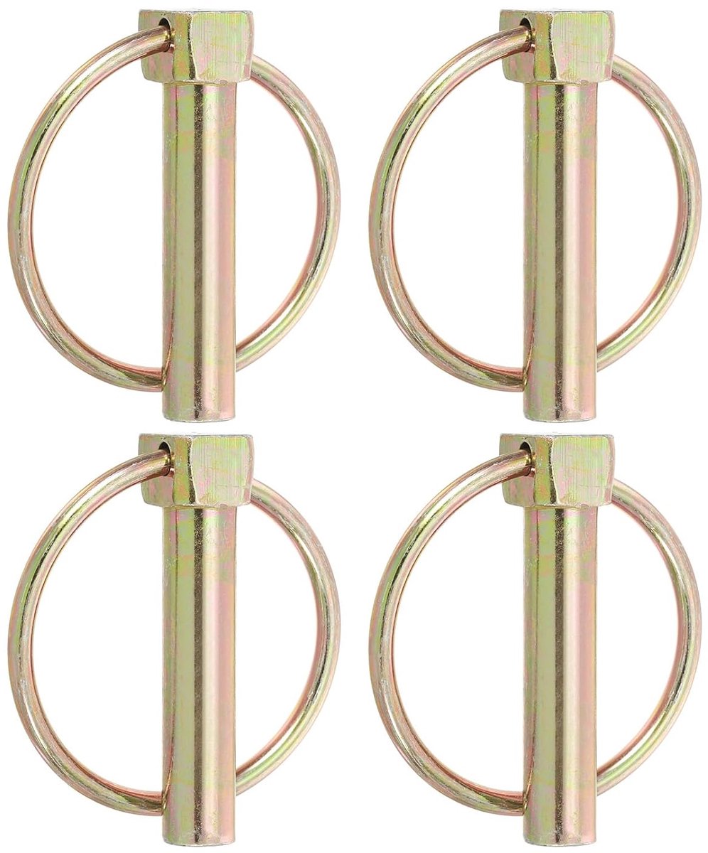 Vergrendelingsbouten 2/5 x 1,97 inch, 4-delige set met steekbouten voor crankbouten, hardware met ring voor aanhangers, landbouwtractoren (10 x 50 mm)
