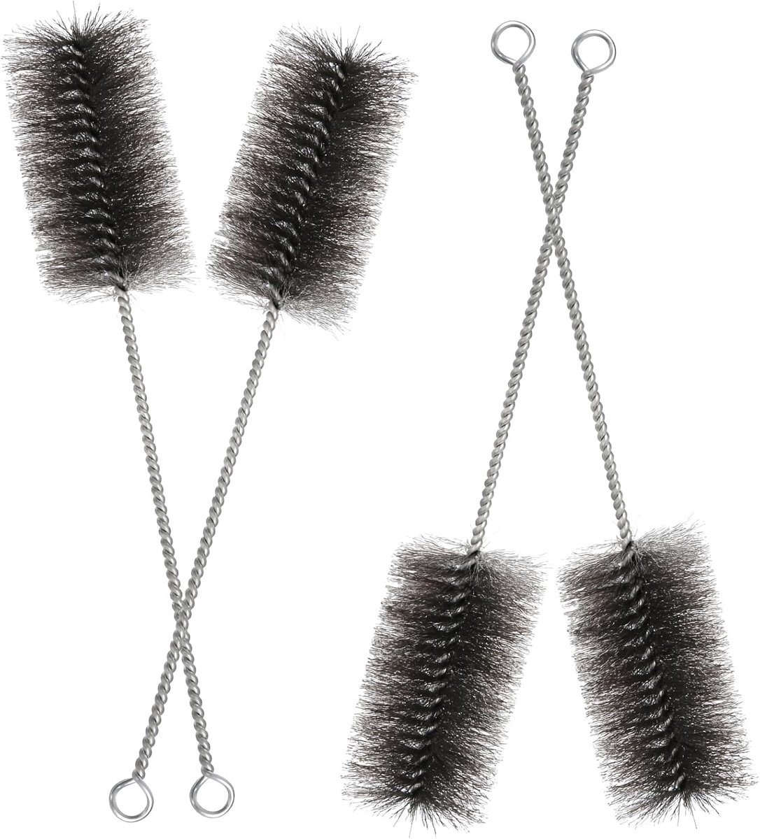 4 stuks kachelpijpborstels 40 mm voor moeilijke hoeken, schoorsteenborstel, buisborstels, universele kleine haardreiniger, roeter voor draadborstel, staaldraad, bezem voor het reinigen van
