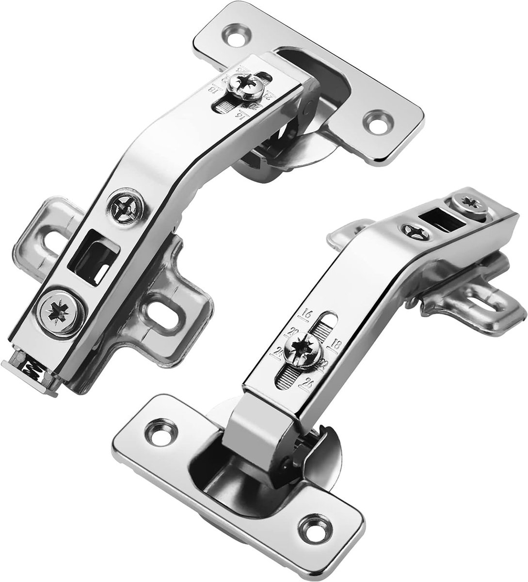 135° Lazy Susan-scharnier, volledig overlappend, verborgen voor vervangende hardware voor hoekkeukenkasten, gevouwen kast, gevouwen deur, 2 stuks (1 paar)