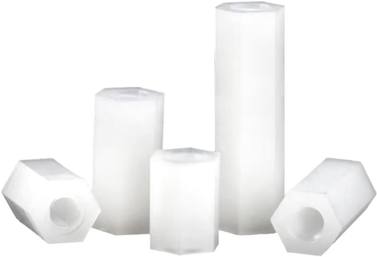 Hex Spacer Standoff Wit Nylon Hex Standoff Bouten Moeren M2.5x12mm (50 stuks)
