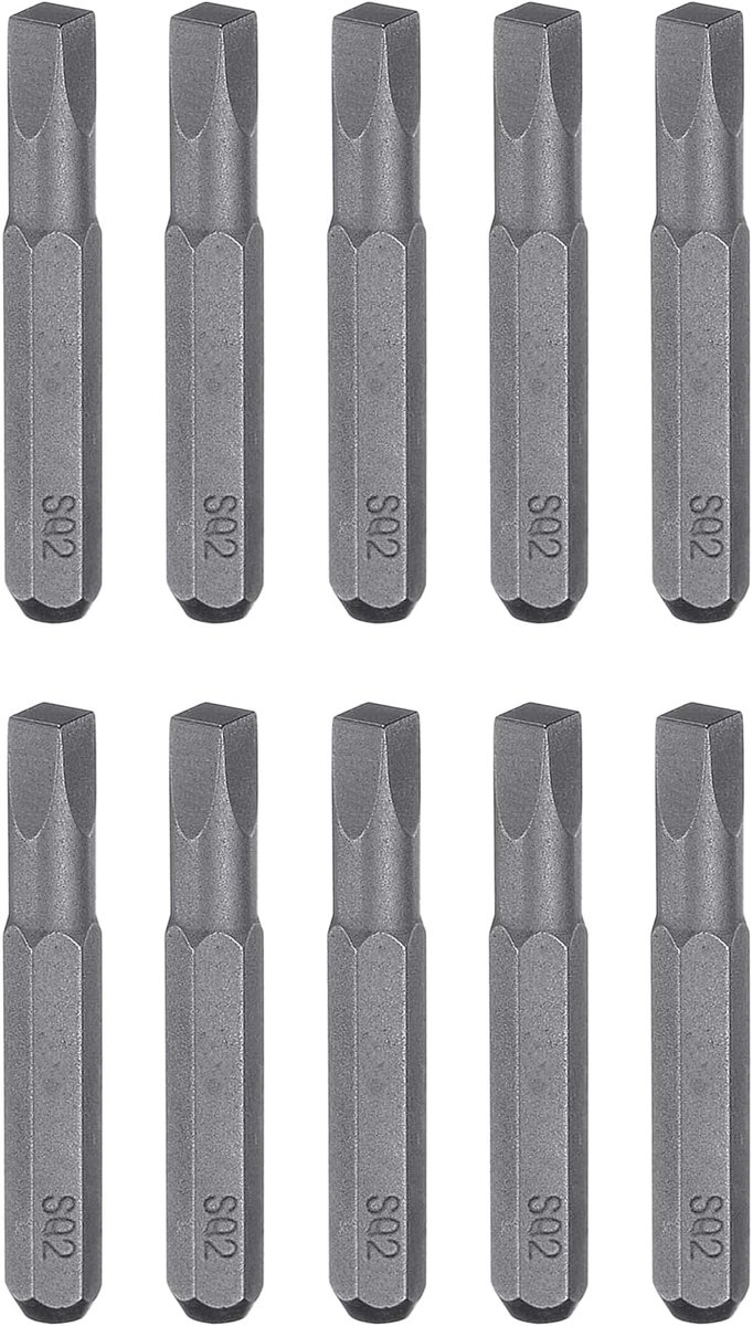 Set van 10 SQ2 vierkante schroevendraaierbits, bitset 4mm zeskantschacht 28mm/1,1 inch lengte, magnetisch, 4-puntskop, hex bits, S2-staal, gereedschapsset voor elektrische schroevendraaiers