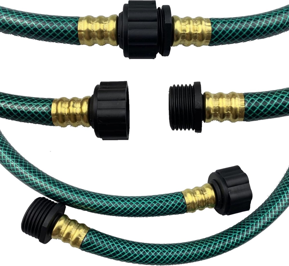 PVC Tuinslang - Waterslang Flexibel - Gazon Besproeien - Lekvrije Messing Fittingen - 1/2 inch x 10 FT - Groen – foto 7