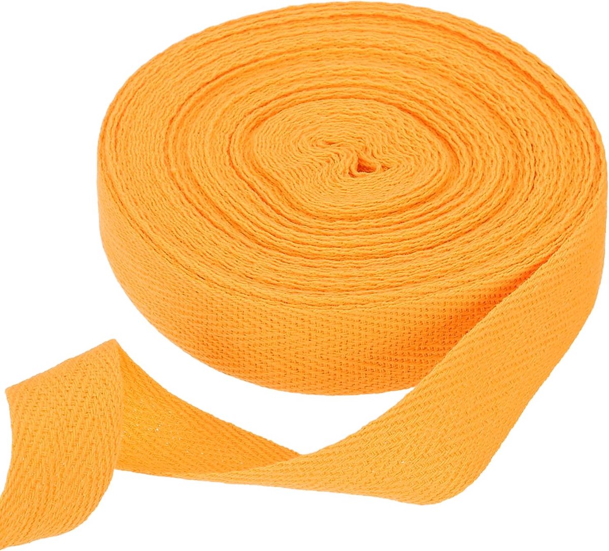 Katoenen lint met visgraatpatroon, 20 mm x 10 m katoenen lint, biaisbanden voor doe-het-zelf handwerk, naaien, geschenkverpakking, handvat, stoffen tas, knutselen, geelgoud
