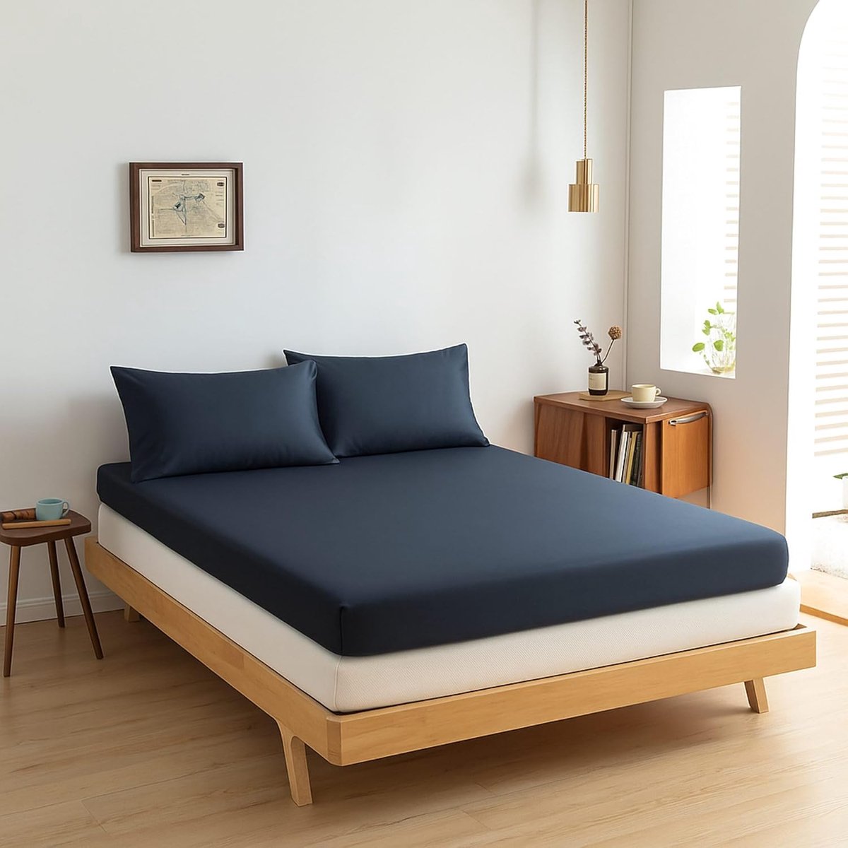 Hoeslaken 180x210 cm - 100% Organisch Bamboe - Luxe Zacht - Perfecte Pasvorm voor Topdekmatrassen - SnelShoppen
