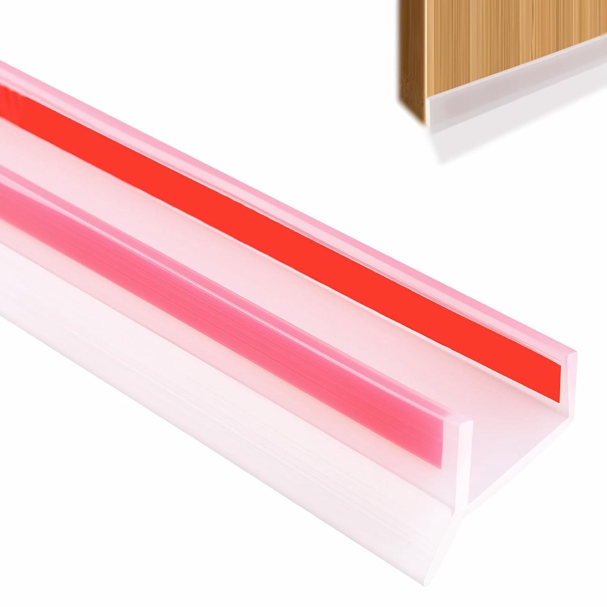 Plint keuken, plint profiel afdichting keukenplint transparant 5m | Zelfklevend plint profiel, flexibele siliconengel, meervoudige bescherming voor houtdikte 15 mm, 16 mm, 17 mm, 18 mm
