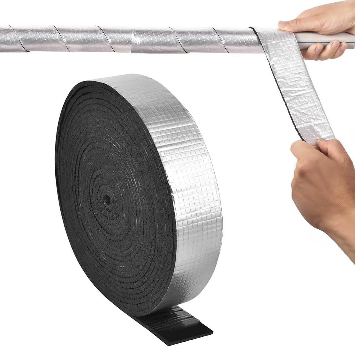 pijpisolatie - 10 m x 5 cm schuim isolatiewikkel voor verwarmingsbuizen, perfect voor buisbescherming en energiebesparing