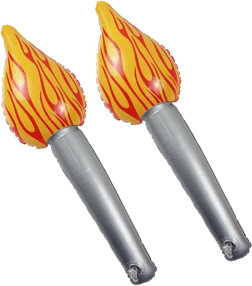 SnelShoppen - 3 Stuks Opblaasbare Fakkel voor Sportevenementen, Duurzame PVC Decoratie met Realistische Vlam voor Feesten, Festivals en Rolspel