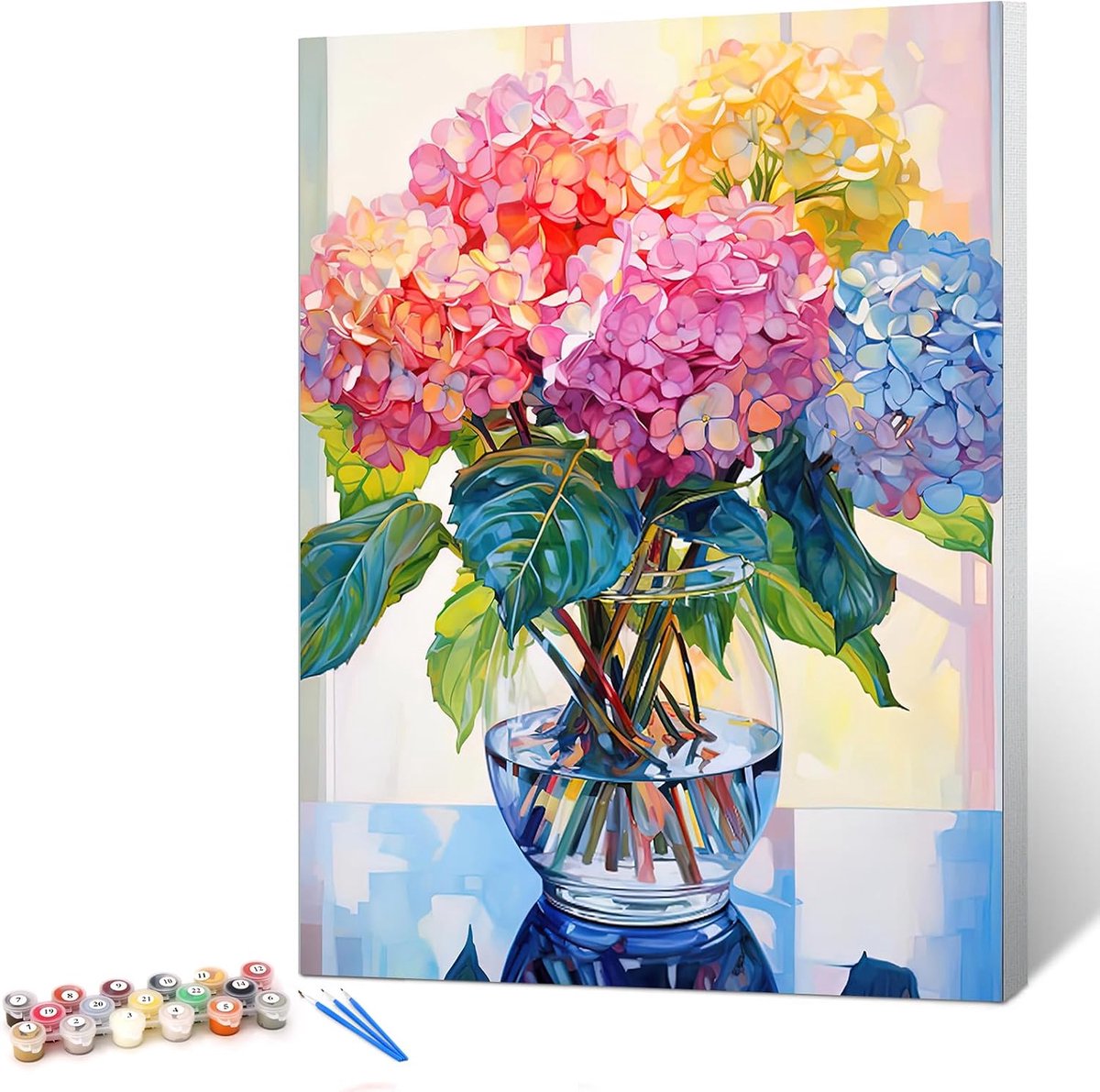Schilderen op nummer voor volwassenen - handgeschilderd olieverf kit 30x40cm - bloemen 02 - perfect voor beginners - ShopVlot