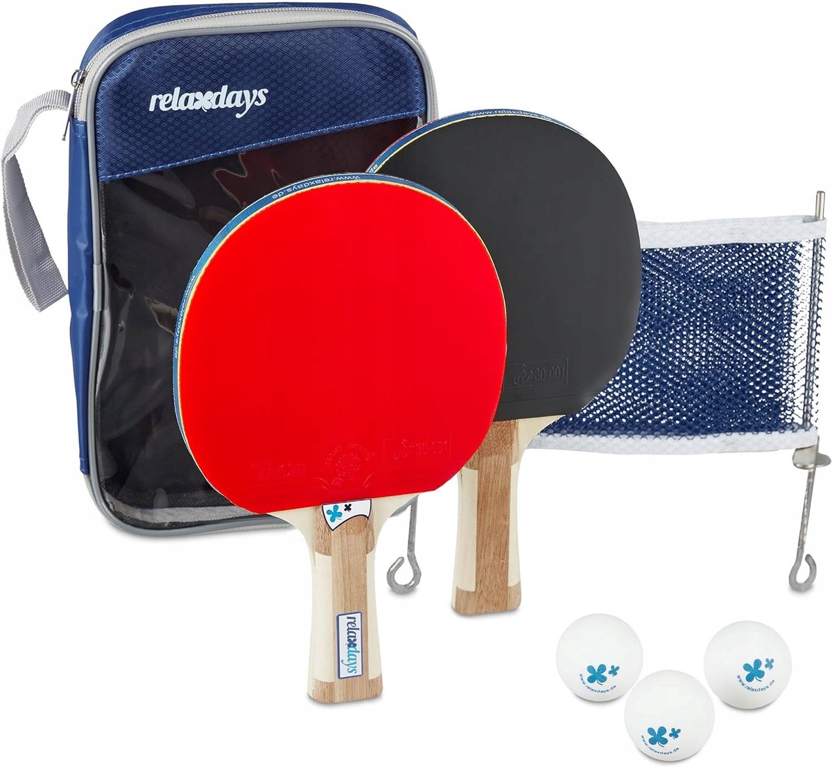 Merkloos Tafeltennis Set: 2 Batjes, 3 Ballen & Uitschuifbaar Net