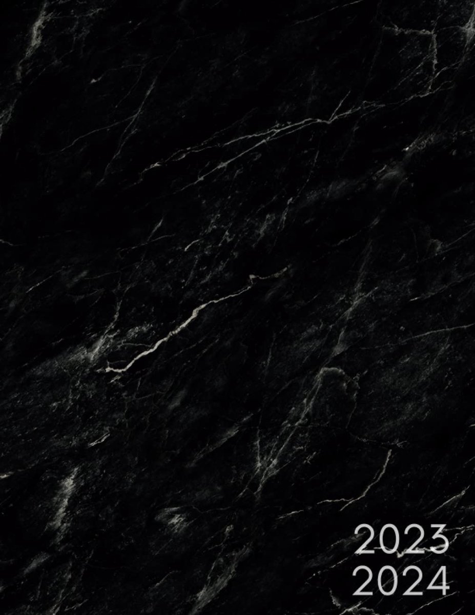 Agenda 2023 2024 Semainier A4 - Marble Noir - 2 Pagina's per Week - Overzichtelijke Indeling voor Efficiënt Plannen - ShopVlot
