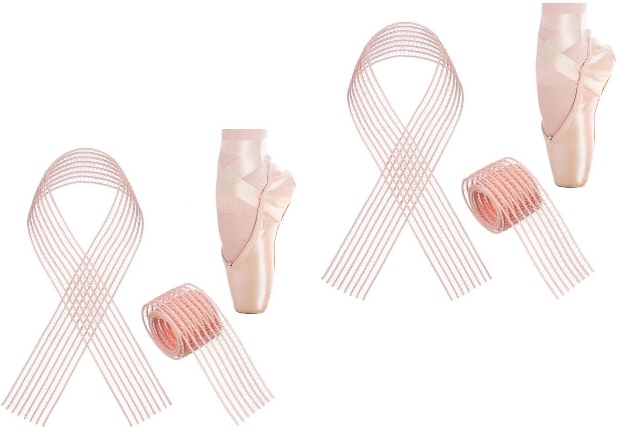 Balletelastiekjes 35 cm - onzichtbare elastische banden - versterkte voetensteun - ideaal voor dansers - ShopVlot