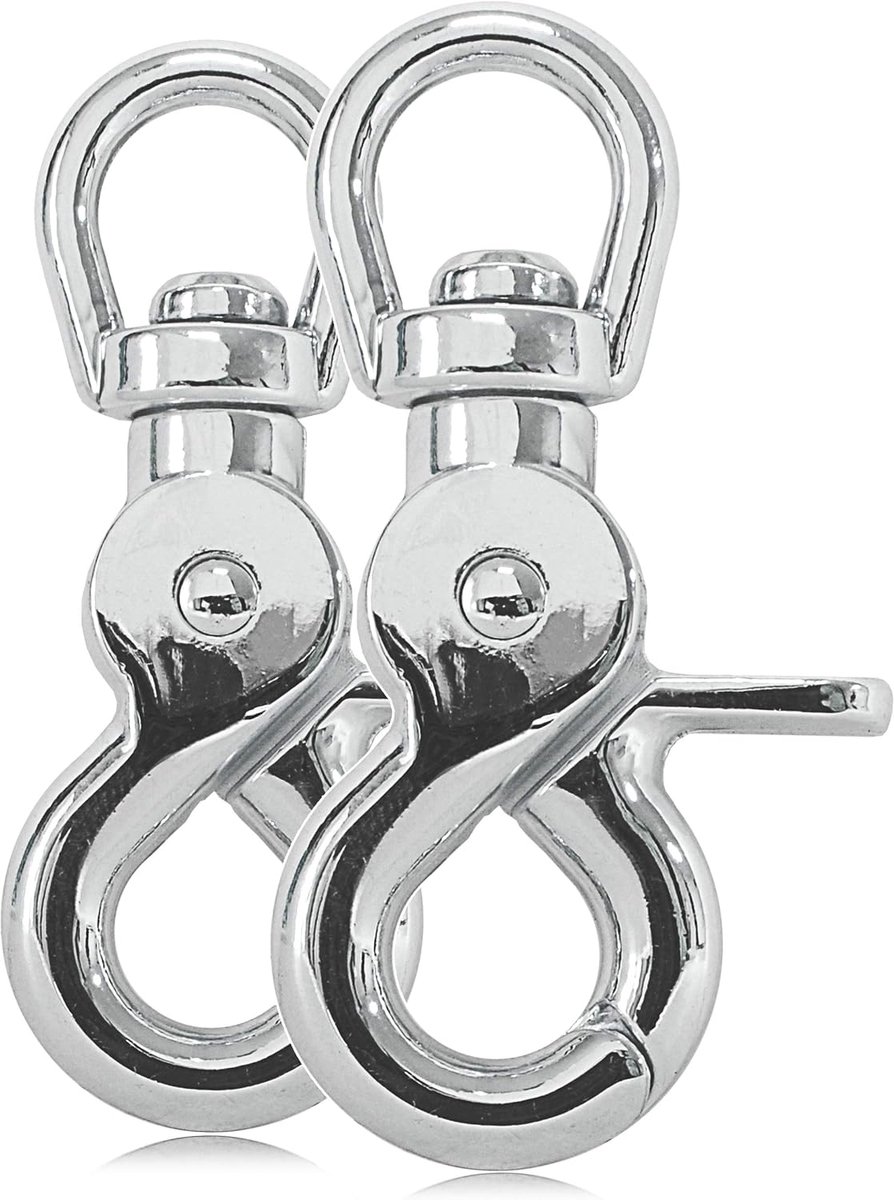 Carabiner met draaikop 61 mm - roestvrij staal - voor hondenriem - veelzijdig gebruik - ShopVlot