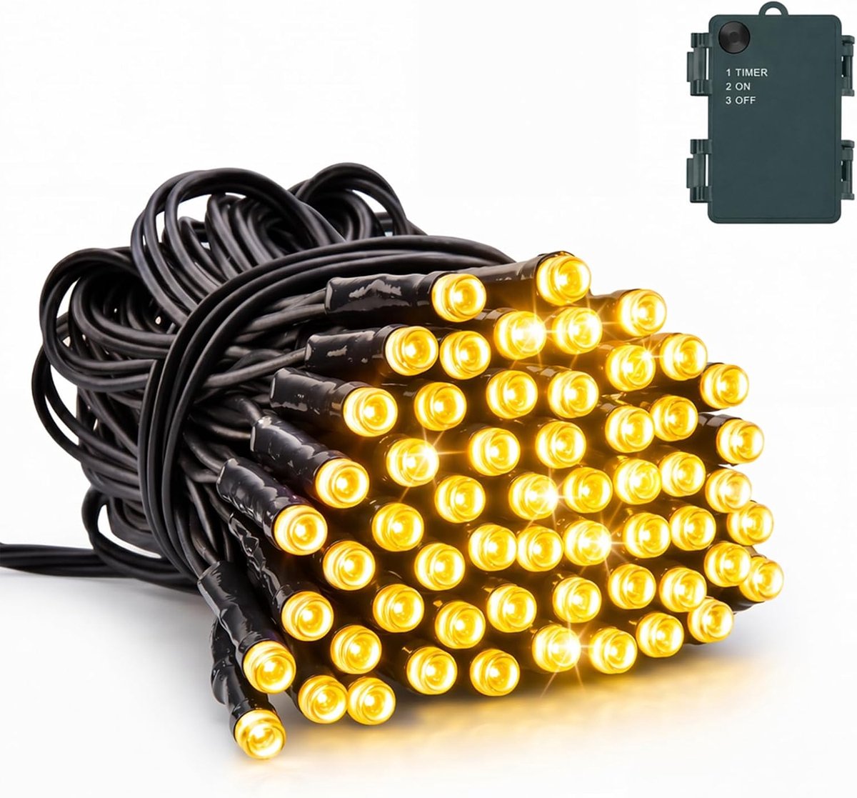 Fairy lights 5M 50 LED - warm wit PVC draad - waterdicht - sfeervol voor kerstversiering - ShopVlot