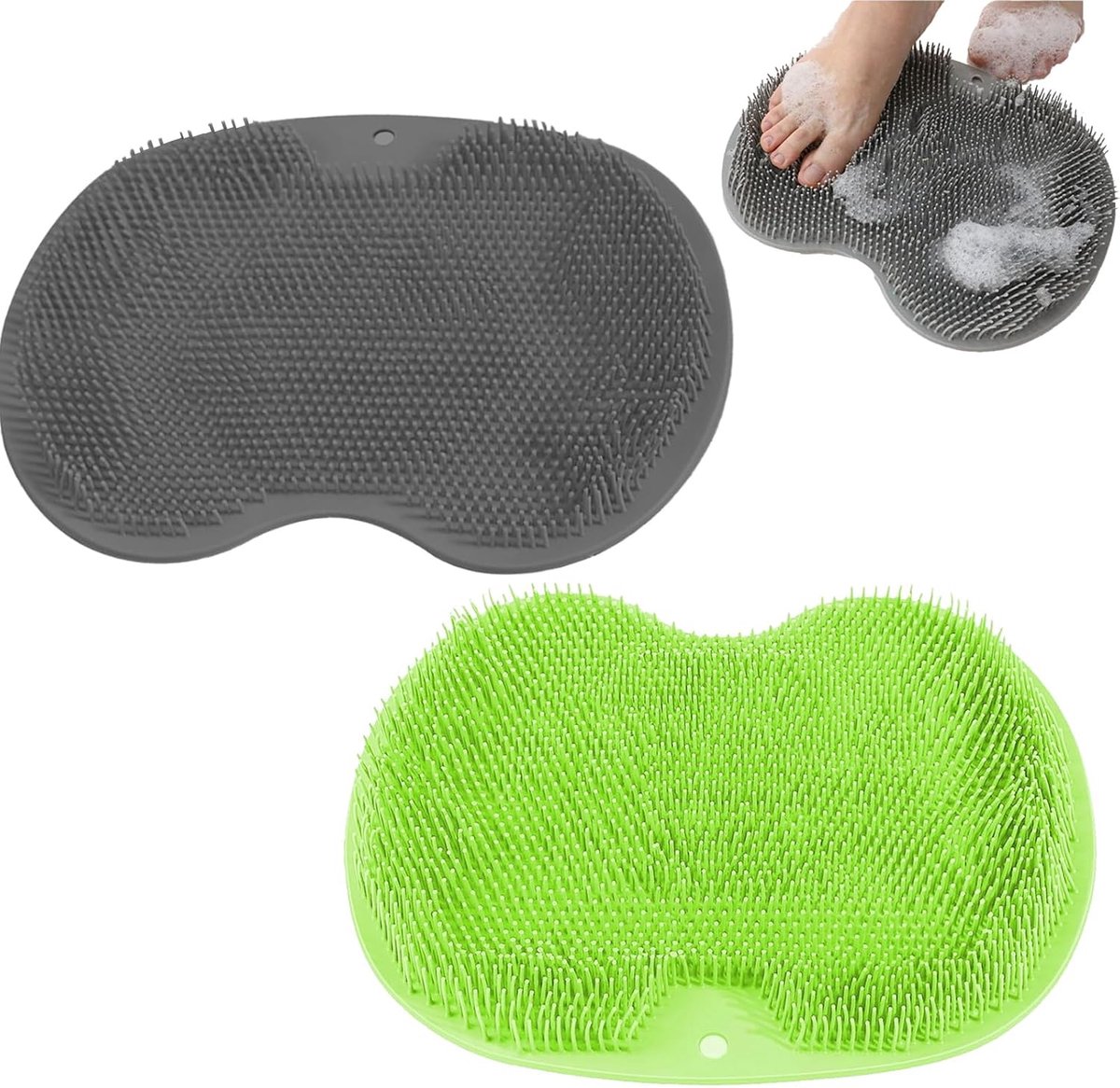 Voetborstel douchepad 30 x 22 cm - silicone massagepad - antislip - ideaal voor badkamer en zakenreis - ShopVlot
