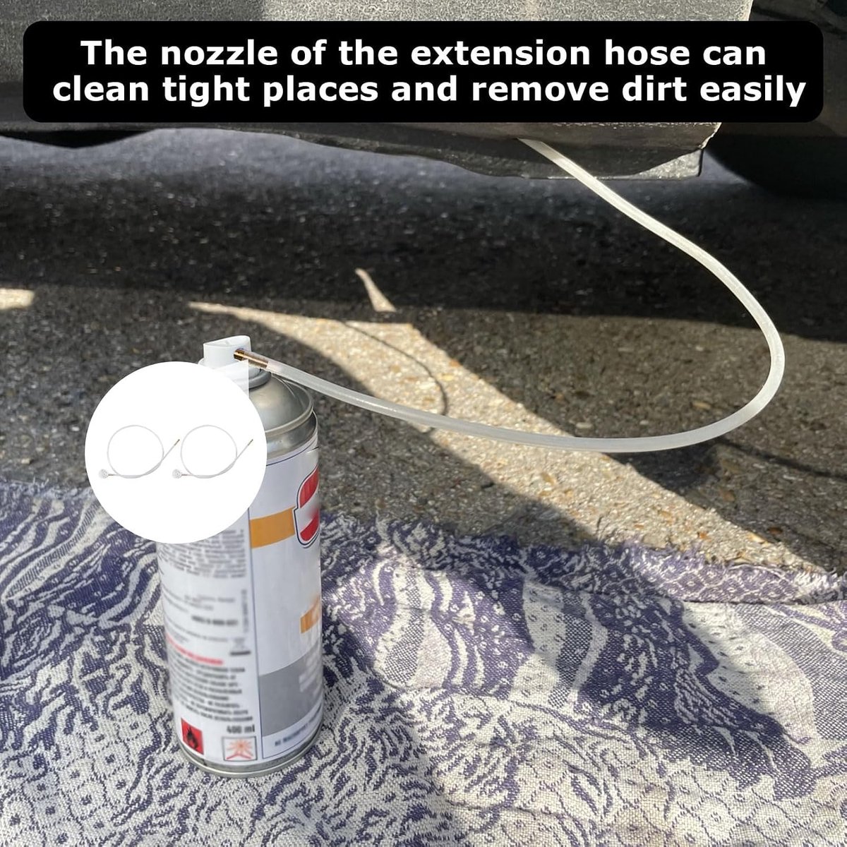 SnelShoppen - 2 Stuks 60cm Spraybus Verlengslang voor Holle Ruimtes, Flexibele Spuitmond voor Auto, Kunststof en Metaal, Perfect voor Verf en Coatings
