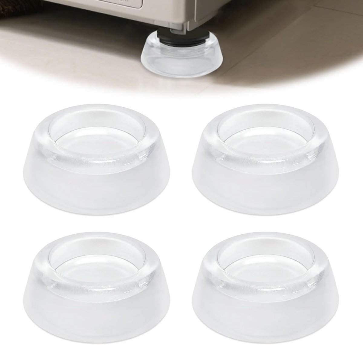 Anti-vibratie pads voor wasmachine - rubber - geluid- en trillingdemping - eenvoudig te installeren - ShopVlot