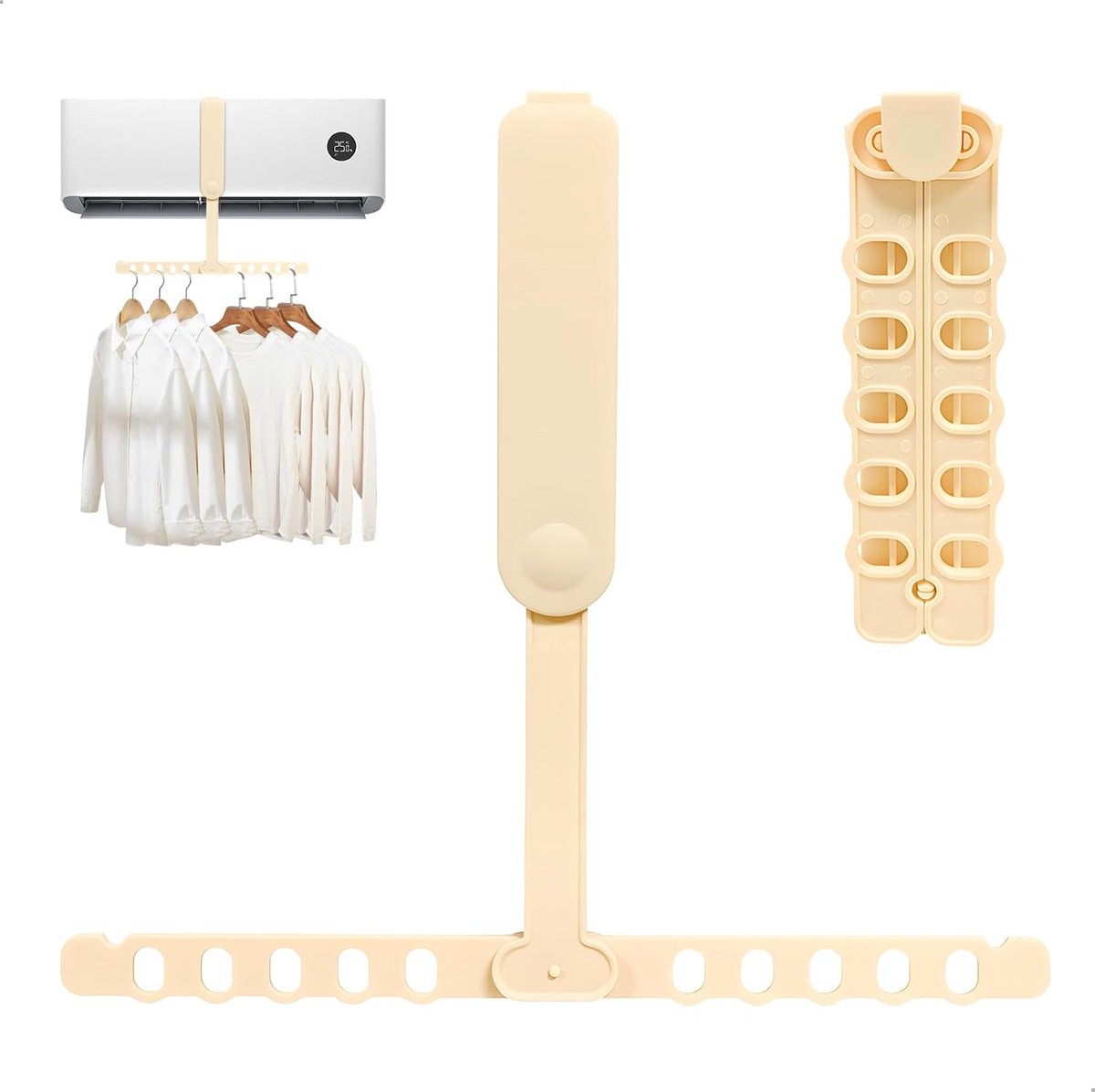 Opvouwbare Multi-Functionele Kledinghanger - 10 Gaten Organizer - Handig voor Reizen - Effectieve Droogoplossing - ShopVlot