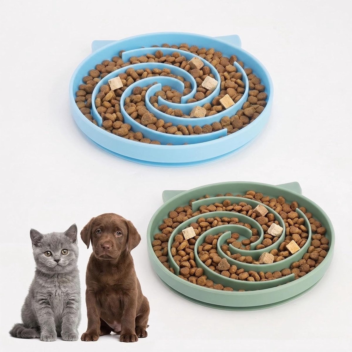 Anti-slippende voerbak voor katten - slow feeder - ultra-duurzaam - bevorderd de spijsvertering - ShopVlot