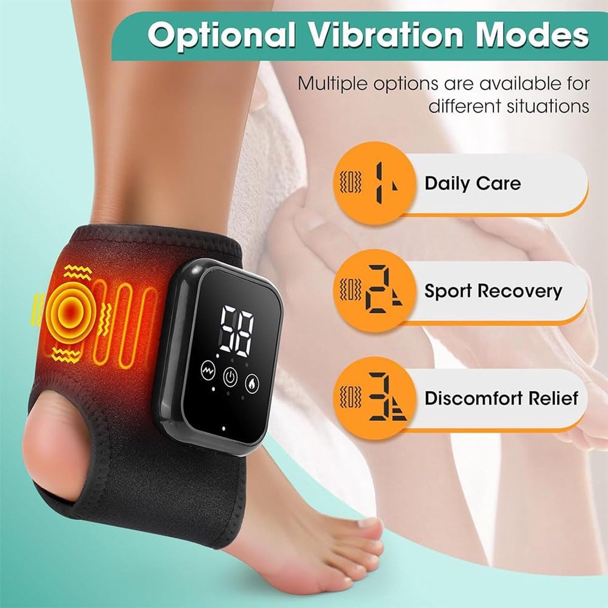 Voetmassager 2 Stuks - Draagbaar en Draadloos - 5 Verwarmingsmodi en 3 Massagevibraties - ShopVlot