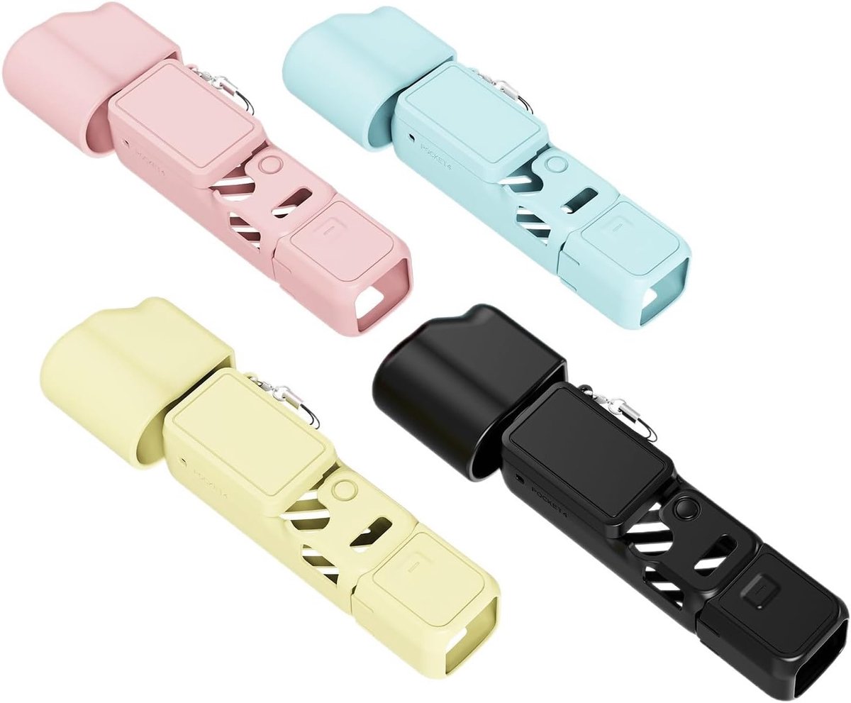 Siliconen hoes voor DJI Osmo Pocket 4 - 4-delige set - zacht siliconenmateriaal - optimale bescherming en gebruiksgemak - ShopVlot