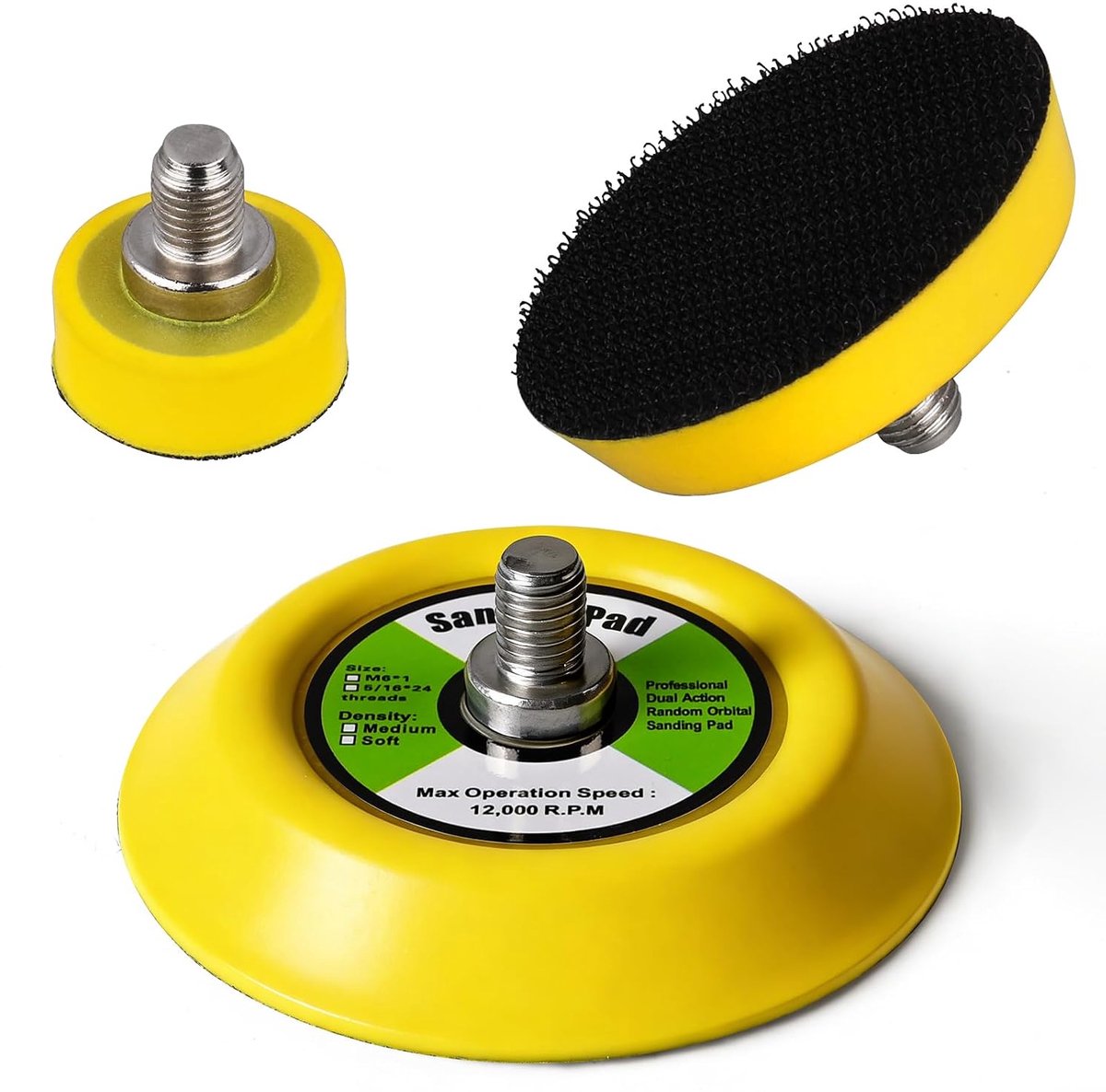 Schuurplaat 25mm, 50mm - M5/M6 Draad - Haak-en-lus Bevestiging - Voor Hout en Metaal - ShopVlot