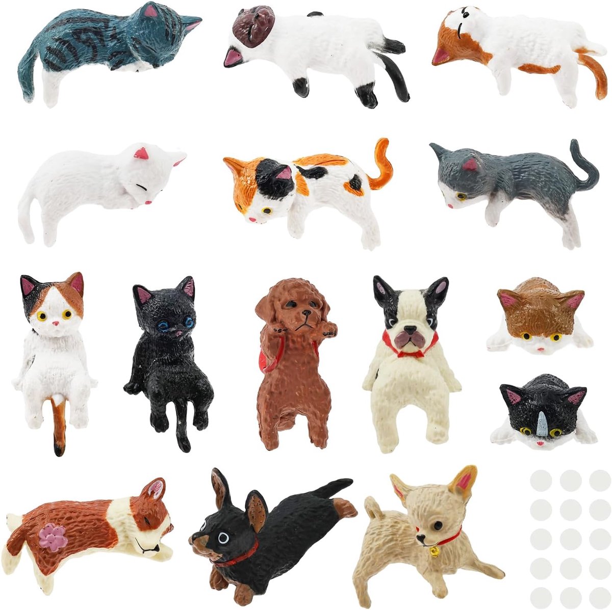 Miniatuur kattenfiguren set 15 stuks - Harde hars - Decoratieve bureauaccessoires - ShopVlot