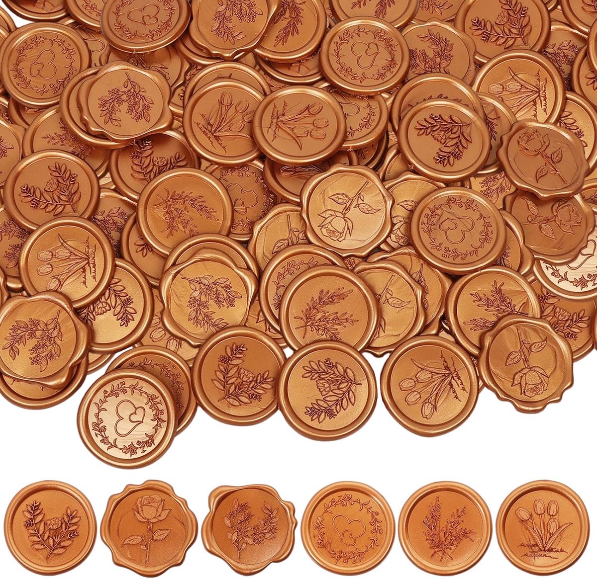 Wassegelstickers 60 stuks - goudkleurig - zelfklevend - perfect voor uitnodigingen - ShopVlot