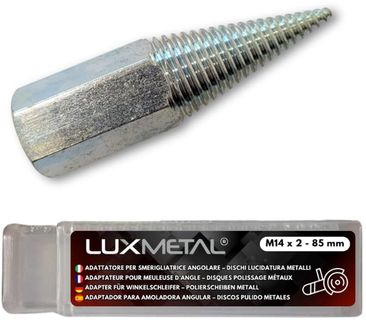 Adapter conische spindel M14 x 2-85 mm - schijfhouder - voor polijstschijven - geschikt voor haakse slijpers - ShopVlot