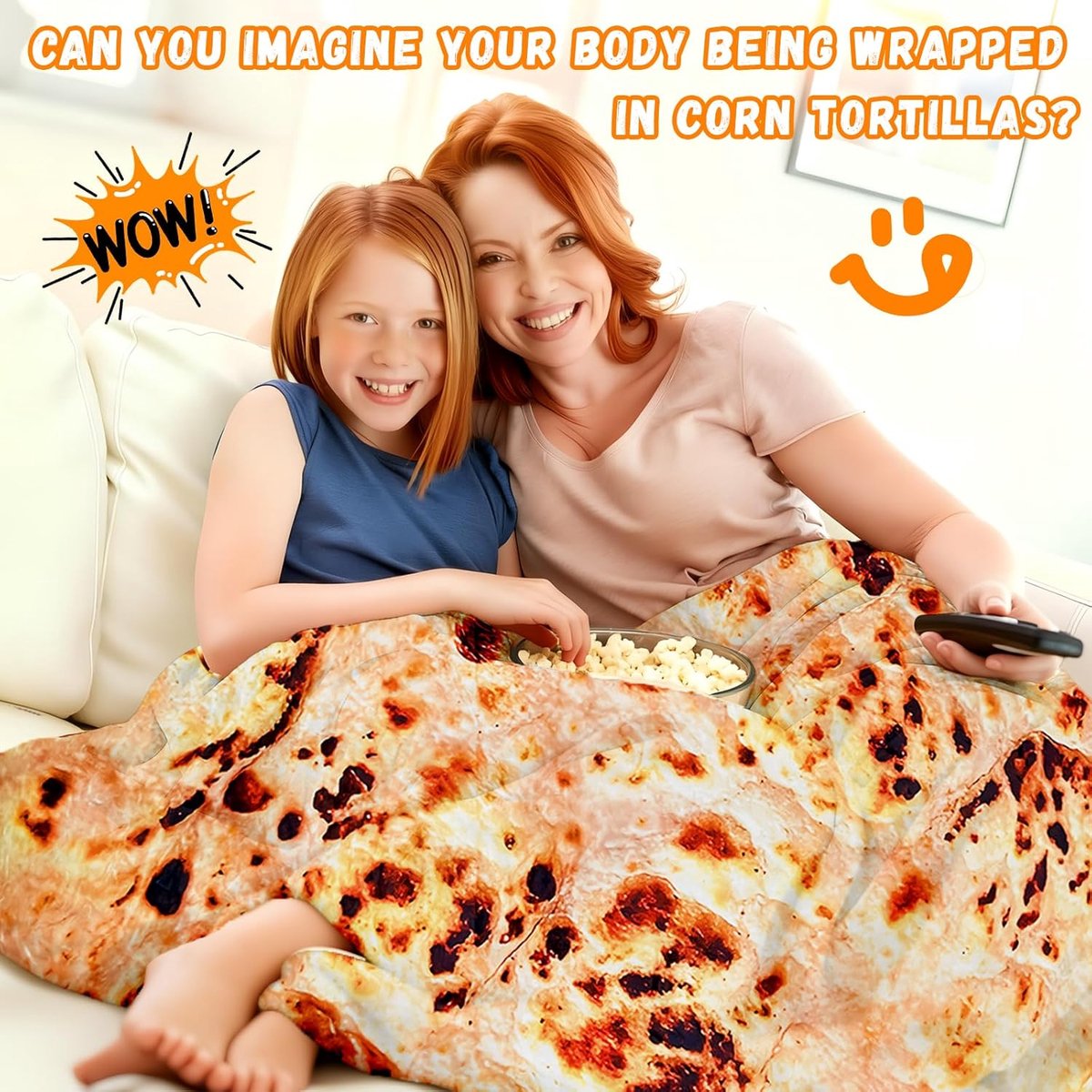 Tortilla Dekens 180 cm - Flanellen Dekentje - Uniek Burrito Ontwerp - Perfect voor Binnen en Buiten - ShopVlot