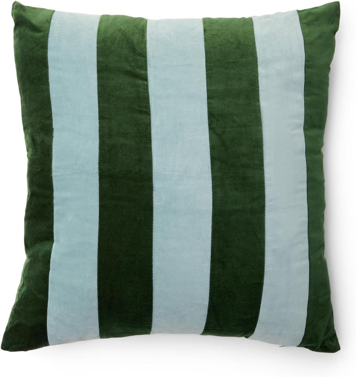 Sierkussen 50x50cm - lichtblauw katoenvelours - strepen - ultra-zacht en huidvriendelijk - ShopVlot