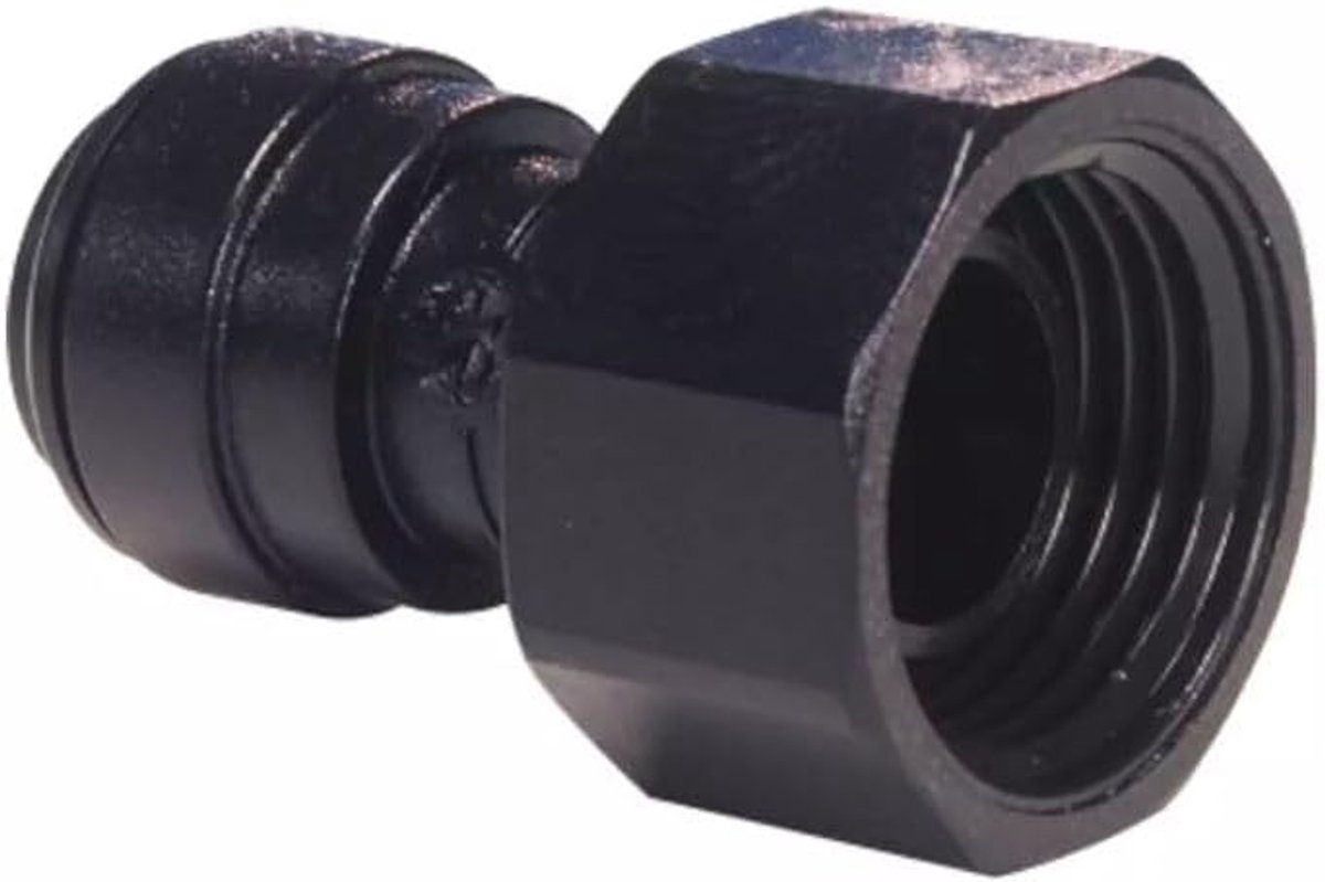 Adapter female zwart 20 x 27 (3/4) - acetaal copolymeer - EDPM O-ring - geschikt voor drinkwater - ShopVlot