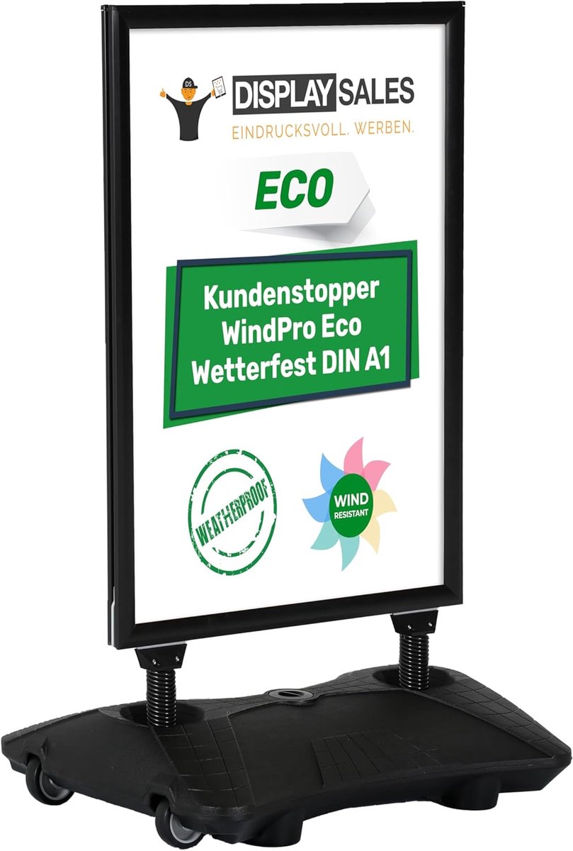 Posterstandaard A1 - Weerbestendig - Zwart - Geschikt voor 2 Posters - ShopVlot
