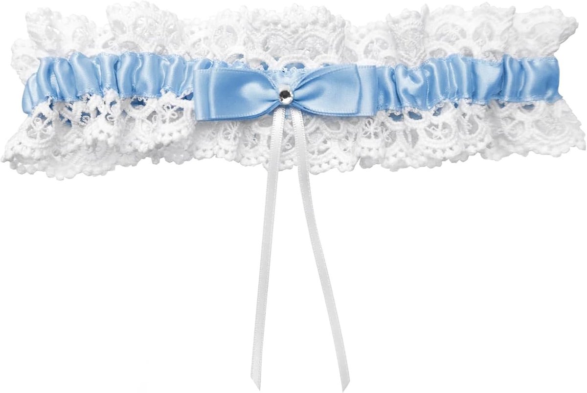 Kousenband blauwe bruid - elegant kant - traditioneel bruiloftsaccessoire - symboliseert liefde - ShopVlot