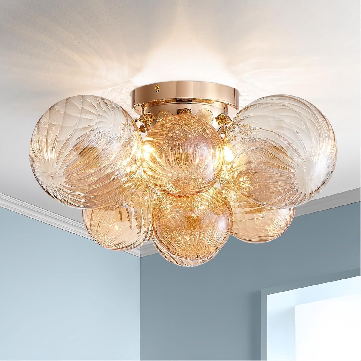 plafondlamp kristallen - moderne stijl - elegant design - sfeervolle verlichting - ShopVlot