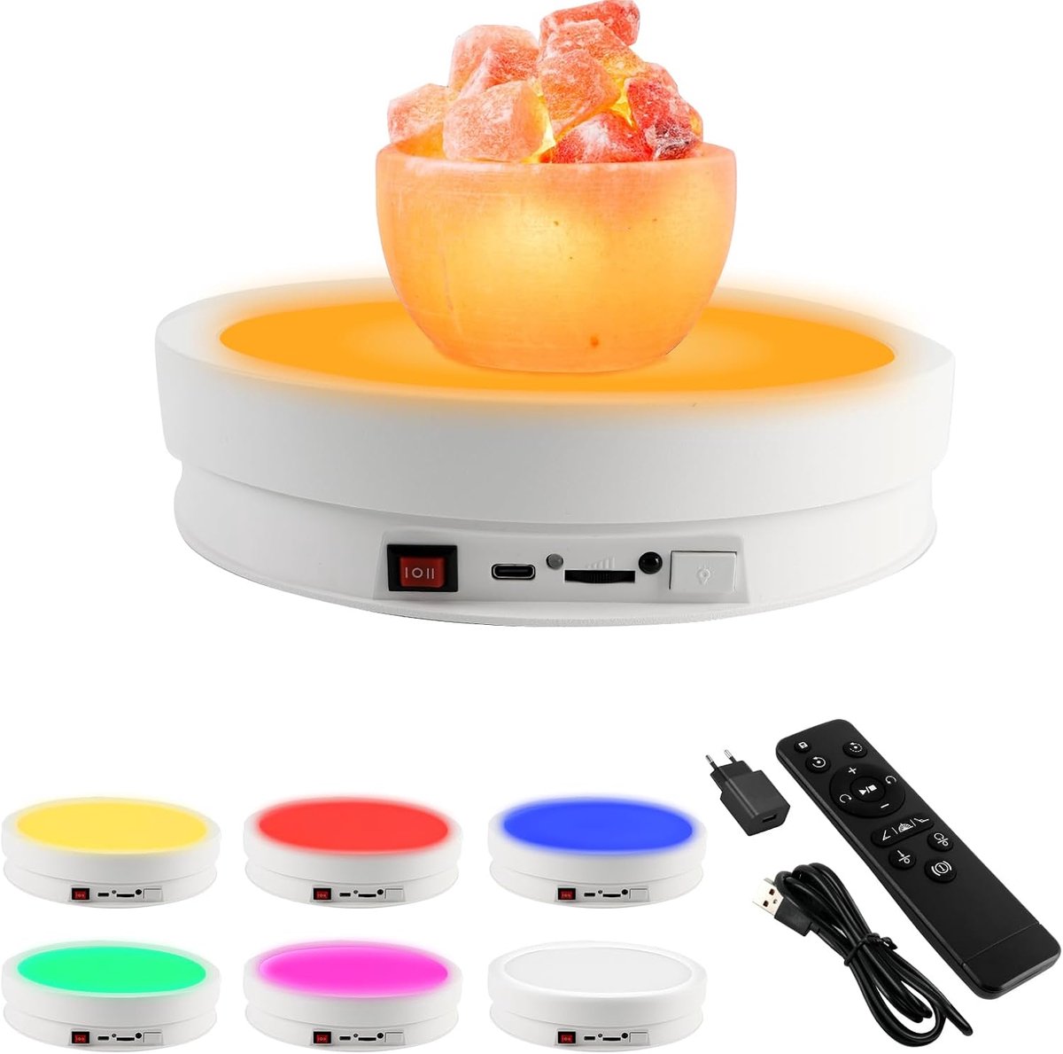 Draaitafel 360 graden - Elektrisch met afstandsbediening - 6 kleuren LED licht - Ideaal voor productpresentatie - ShopVlot