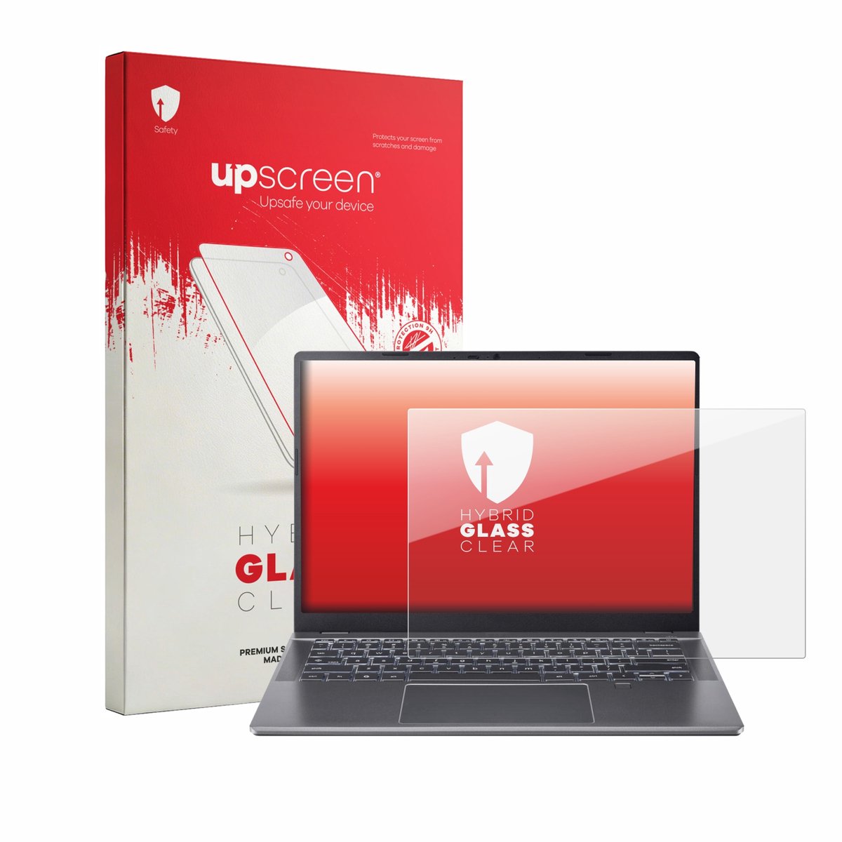 upscreen - Screenprotector voor Acer Chromebook Plus 514 - Folie Beschermfolie Beschermglas transparant