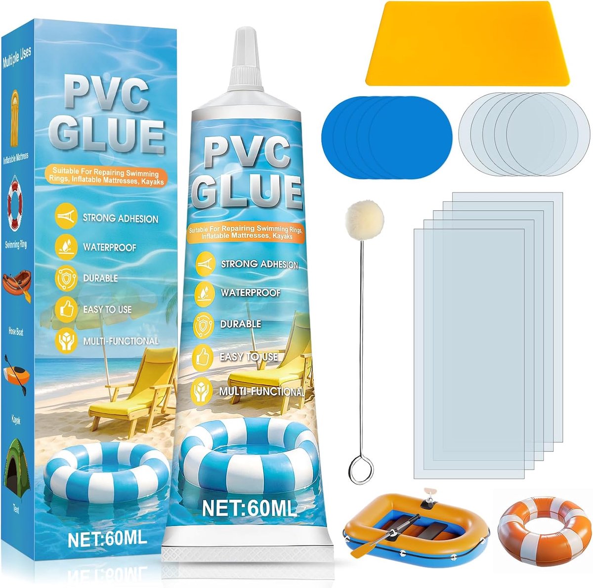 PVC lijm 60 ml - waterdicht - geschikt voor zwembanden - ideaal voor onderwater gebruik - ShopVlot