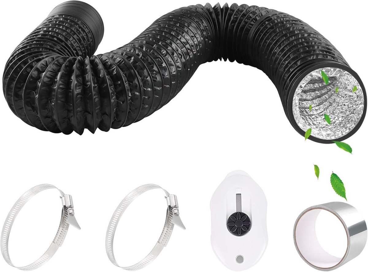 Ventilatiebuis 80 mm - Flexibel 2,5 m - Aluminium met tape - Ideaal voor airconditioning - ShopVlot